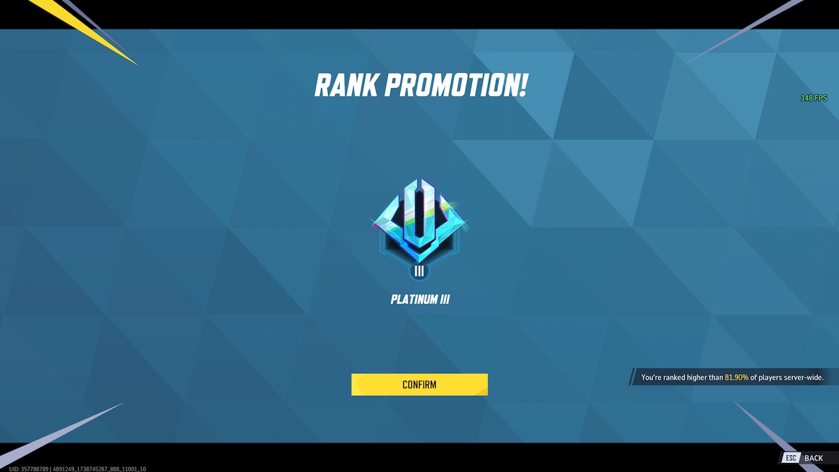 Reaching Platinum III in Marvel Rivals.
